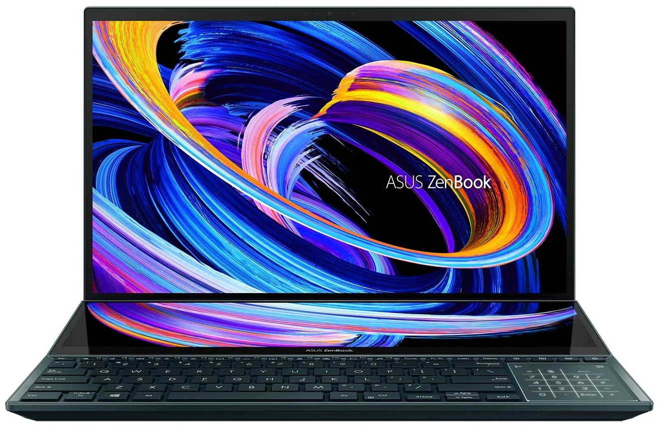 15.6" Ноутбук ASUS Zenbook Pro Duo 15 UX582HS-H2025W (3840x2160, Intel Core i9 2.5 ГГц, RAM 32 ГБ, SSD 1 ТБ, GeForce RTX 3080, Windows 11 Home), 90NB0V21-M00990, синий